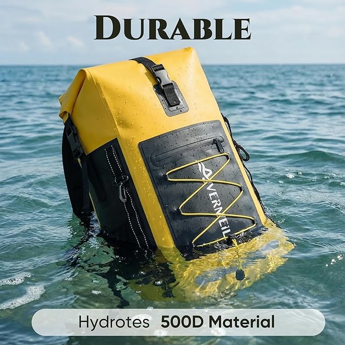 Waterproof Backpack Dry Bag with bungee cord Yellow