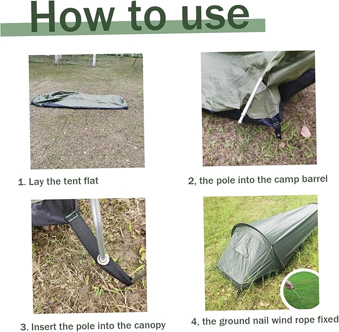 One Man Tent, Ultralight Waterproof Backpacking Tent with Fine Mesh for Hiking