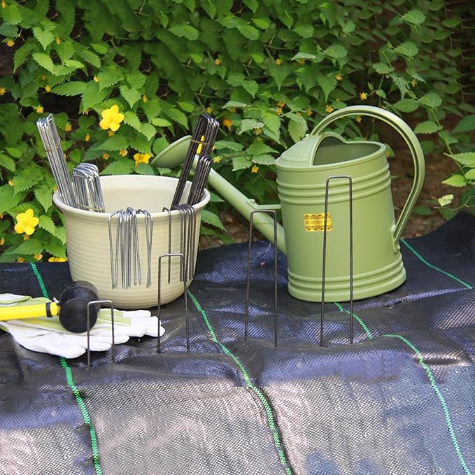 100 Pack 4x1 inch 11GA(0.12inch) Landscape Staples Garden Stakes Fence Netting Pins Ground Spikes Sod Cover Fabric Pegs Steel Uncoated