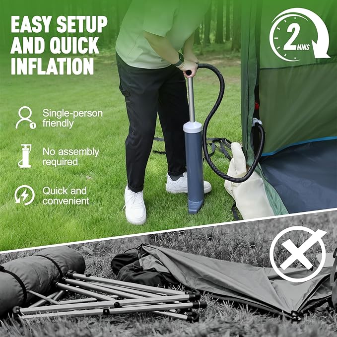Truck Bed Tent 5.5ft-8ft Easy Set up Inflatable Pickup Truck Tent with Pump for Camping PU 3000mm Waterproof Dual-use Pickup Tent or Camping Tent for 2 Person Double Layer Mesh Window & Door