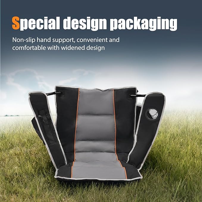 XMT Premium Padded Folding Chair, Extra Wide & Heavy Duty 450lbs Capacity, Portable Camping Chair with Insulated Cooler, Cup Holder & Storage, Compact Foldable for Outdoor, Beach, Picnics