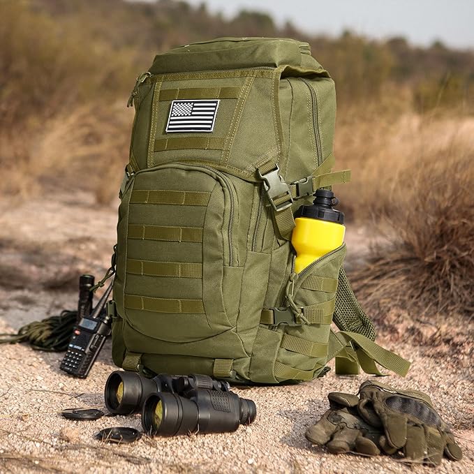 35L Military Tactical Backpack for Men, Water Resistant Assault Pack for Women, Army Green Molle Daypack 3 Day Bug Out Bag Rucksack for Trekking,Camping,Survival,EDC