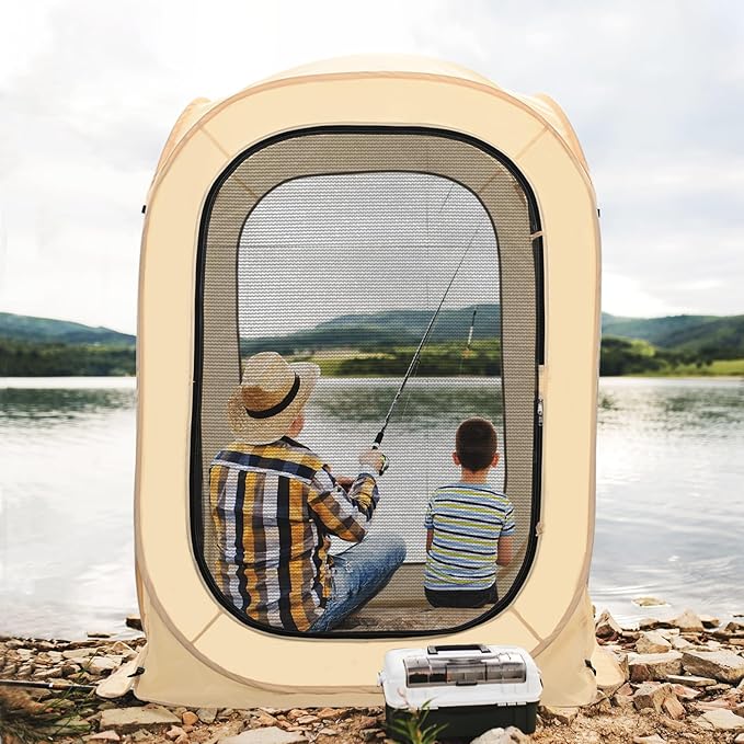 LILYPELLE Screen House Tent Pop-Up, Portable Screen Room Canopy Instant Screen Tent Outdoor Camping Tent with Carry Bag for Patio, Backyard, Deck & Outdoor Activities