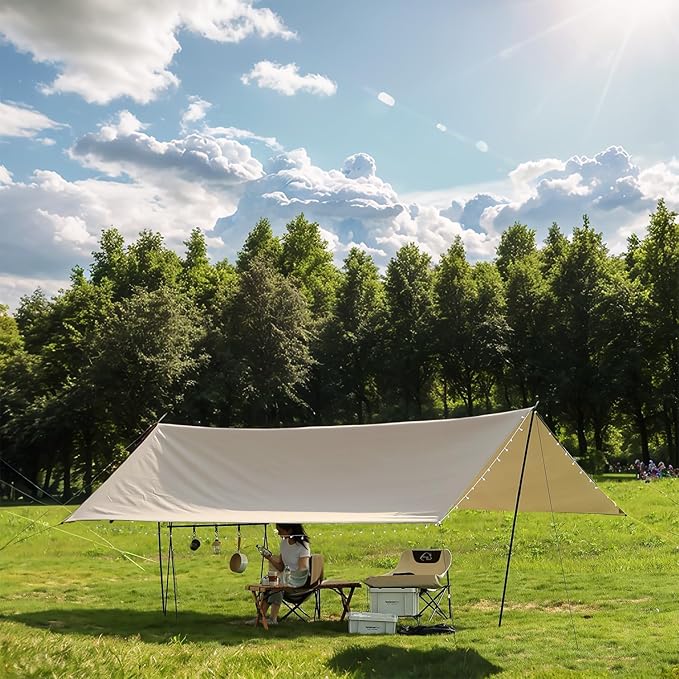 Camping Tarp Poles Tent Poles Adjustable for Tarp Canopy Awning Beach Shade (Dia 0.6"/Length 80.7")