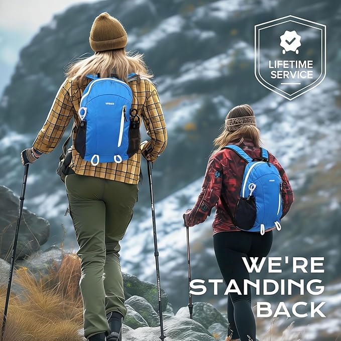 15L Water-resistant Hiking Daypack, Small Backpack Travel Outdoor, Lightweight Day Pack with Tool Loops