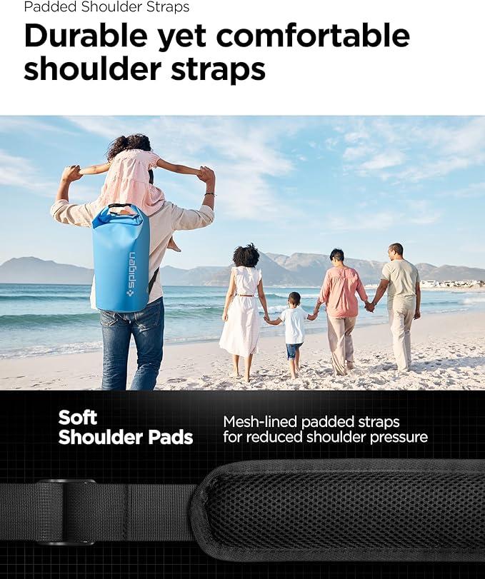 Spigen AquaShield Waterproof Dry Bag Backpack A631, 30L Roll Top Lightweight Dry Storage Bag for Travel, Swimming, Boating, Kayaking, Camping and Beach