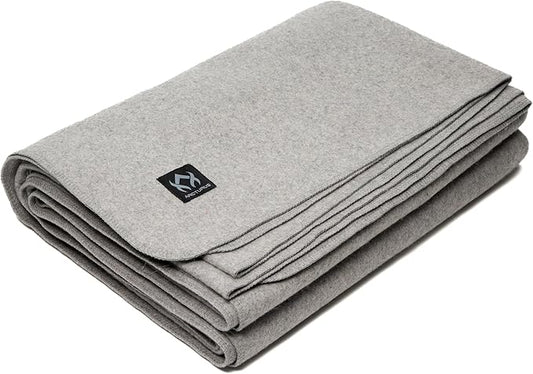 Arcturus Tahoe Wool Bed Blanket | Soft, Breathable Wool Blanket for Year-Round Comfort - Queen Size (90"x 96") | Thick, Washable & Warm (Stone Gray)