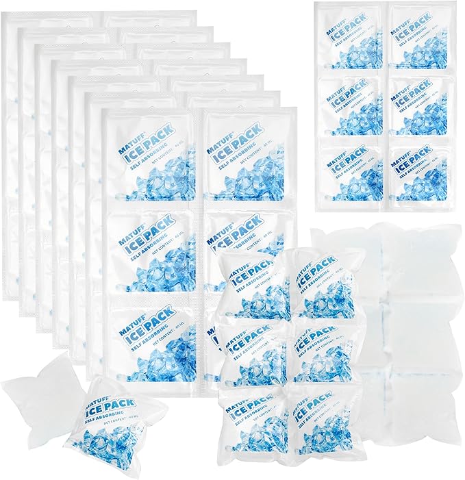50 Sheets Reusable Freezer Ice Packs for Coolers & Lunch Boxes - Long-Lasting Gel Ice Packs, Cuttable 300 Cells, Keep Food/Drinks Cold for Shipping, Camping, Beach, Fishing