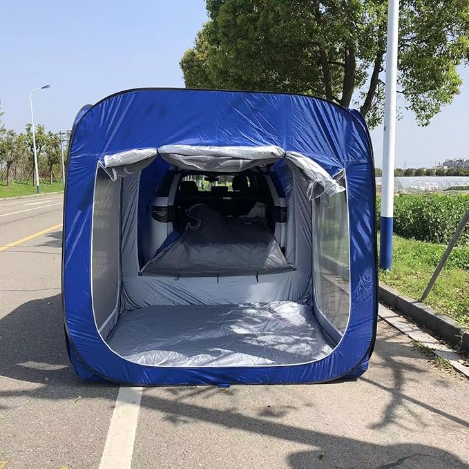 Camping Tent Scar Tents for Vehicles Tailgate Awning Tents, Car Camping Rear Tent with Rain Layer and Carry Bag, Pop-Up Truck Bed Tent for Camping, Accommodate, Tra