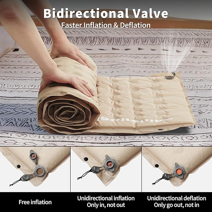Naturehike Connectable Self Inflating Sleeping Pad, 2.36" Memory Foam Camping Pad, Backpacking Camping Mattress Pad for Tent, Travel, Car, Hammock