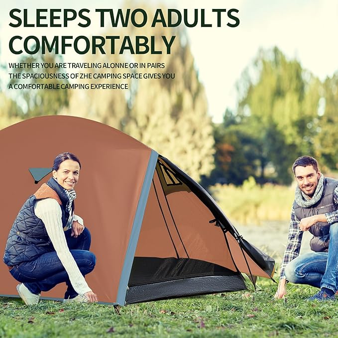 Backpacking Tents for Camping - Easy Set Up Tent, Waterproof, Light Weight Tent for One or Two Person Hiking Travling