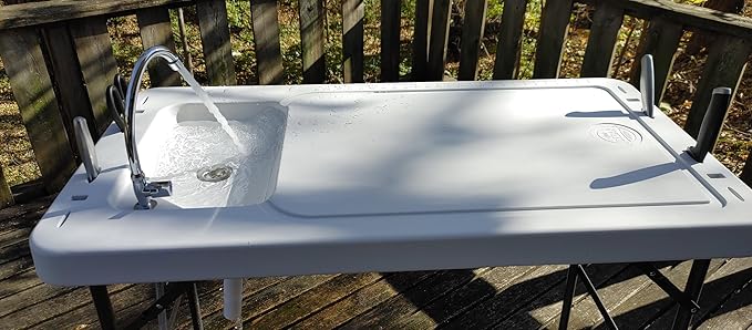 Old Cedar Outfitters Fish and Game Cleaning Table with Sink and Folding Legs