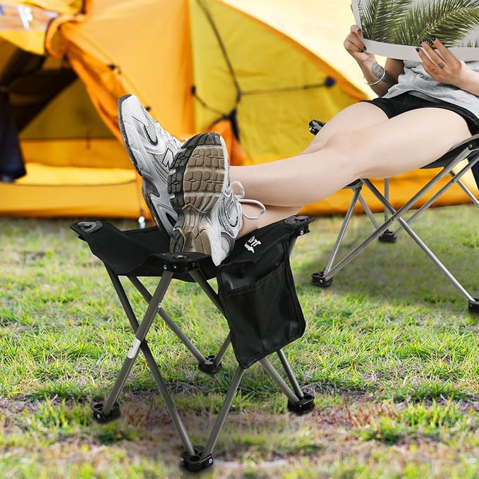 Roptat Camping Stool,Portable Folding Compact Lightweight Stool Seat for Camping Fishing Hiking Gardening Outdoor Walking Backpacking Travelling and Beach with Carry Bag (Grey)