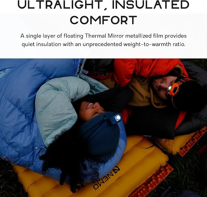 Nemo Equipment Tensor Trail Ultralight Insulated Sleeping Pad - Long Wide (76"x25") - Mango/Huckleberry