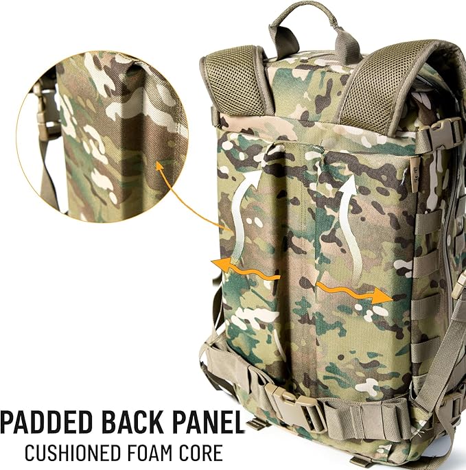 MT Military Rucksack Style Assault Pack Compatible with FILBE System – Tactical MOLLE Backpack for Outdoor Hiking Camping Hunting – Modular 30L Capacity Multi-terrian