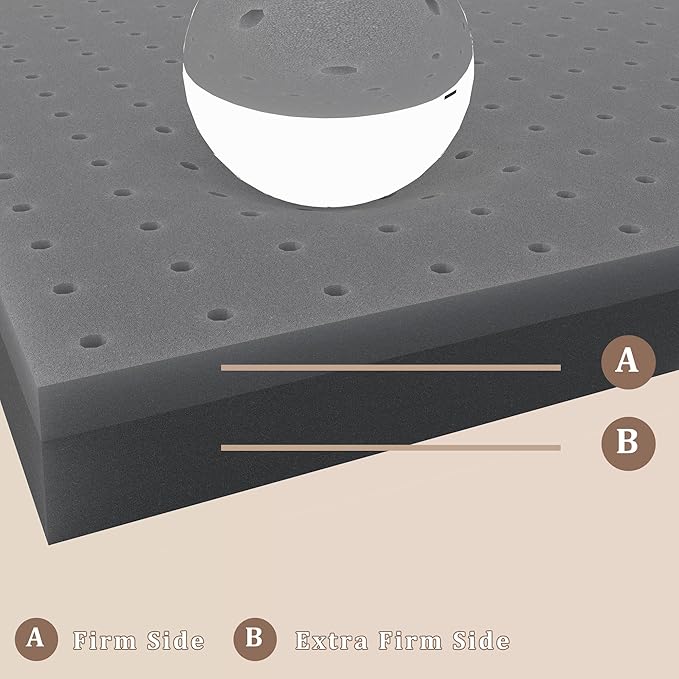 Sleepmax Extra Firm Mattress Topper Full Size 3 Inch - Extra Hard Memory Foam Bed Topper Pressure Relief - Cooling High-Density Foam Mattress Pad - No Odor, CertiPUR-US Certified, Back Side Sleepers