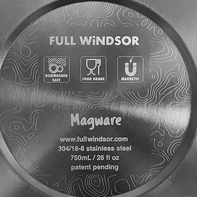 FULL WiNDSOR - MAGWARE - Magnetic Bowls and Plates (8PCS) & Magnetic Camping Cutlery Set (6PCS), Portable Knife, Fork & Spoon with Case, Travel Dinnerware & Silverware for Camping, Outdoor Backpacking