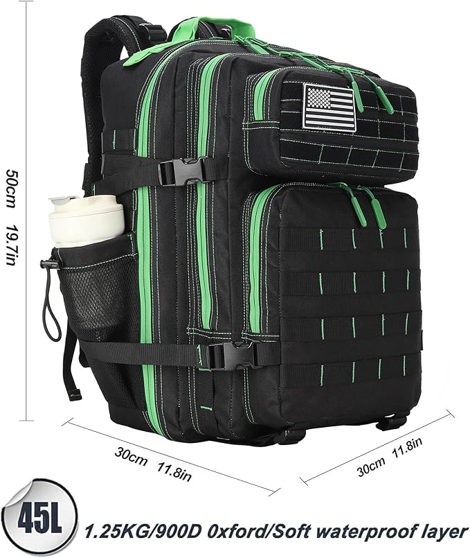 45L Military Tactical Backpacks 3 Days Assault Pack Bag Fitness Rucksack Bug Out Bag Hiking Treeking