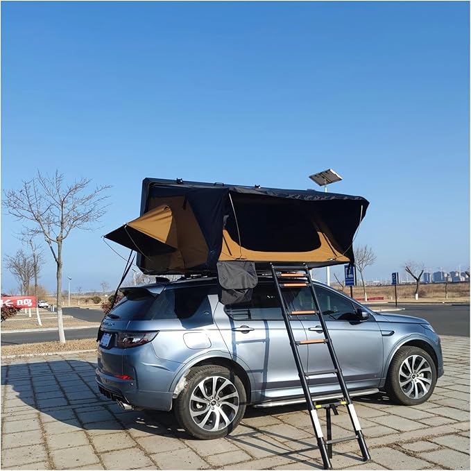 Camping Car roof top Tent Hard Shell Car Roof Top Tent SUV 4X4 Camping Car Roof Top Tent 4 Person(Dark Khaki)