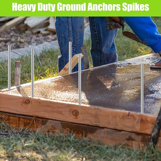 Gisafai 24 Pcs 16inch Ground Rebar Stakes Metal Heavy Duty Stakes Ground Landscape Anchors Spike Garden Stake Edging Spikes Plant Support with Chisel Point End for Concrete Timber Garden Tent Camping