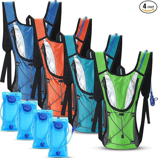 Chunful 4 Water Backpack Running Hydration Pack with 2L Hiking Water Bladder Pack for Musical Festival Essential Women Men Running Cycling Climbing Hiking, 4 Color