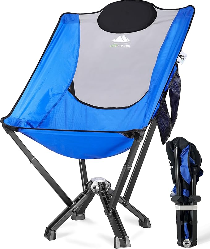 Camping Chairs for Adults, Supports 600 Lbs Lightweight Folding Camping Chair, Collapses to Size of Water Bottle Portable Camping Chair for Outdoor, Beach, Lawn, Travel, Picnics