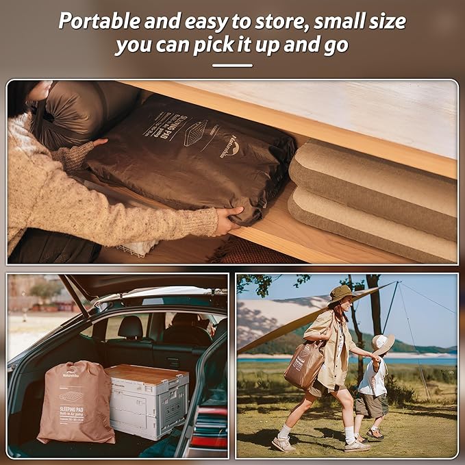 Naturehike Air Mattress Queen with Built in Pump, 15" Raise Blow Up Luxury Mattress, Fast 2Mins Portable Colchone Inflable Mattress, Cordless Air Bed for Home & Camping