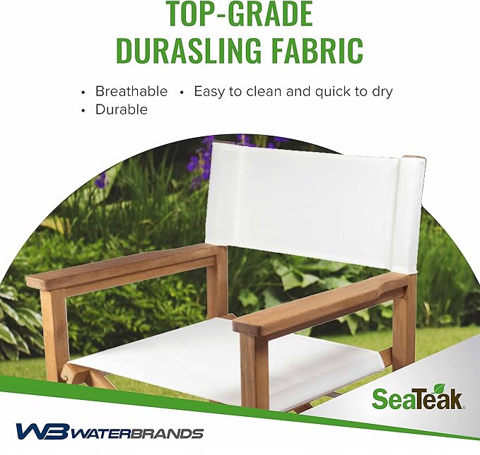 SeaTeak Director's Chair | with DURASLING Fabric Seat Cover | Foldable Director’s Chair