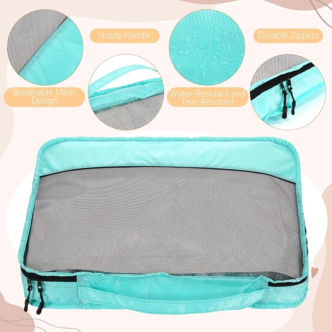 9 Pcs Packing Cubes Set for Travel with Waterproof Clothing Cubes Toiletry Shoe Laundry Jewelry Bag for Women Men (Light Khaki)