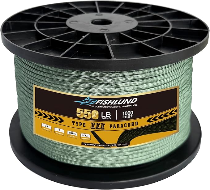 Paracord 550 lb, 7 Strand Paracord Rope 1000ft 4mm, Nylon Parachute Cord for Camping, Olive Green