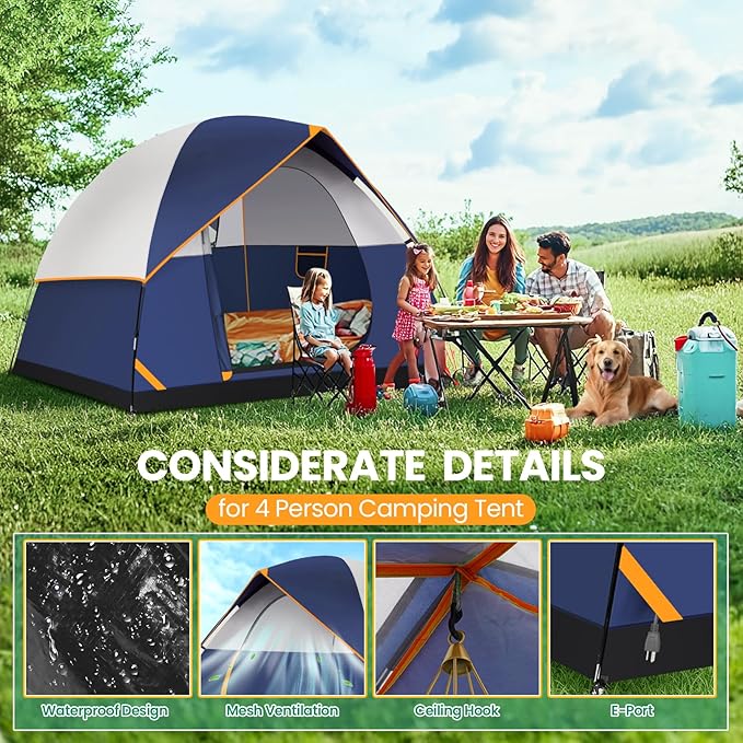 COBIZI 4-6-8-10 Person Camping Tent, Spacious Family Tents for Camping Ideal, Hiking, 3500mm Waterproof Double-Layer Windproof Tent for Hiking & Backpacking