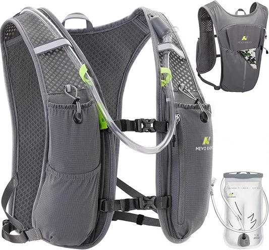N NEVO RHINO Running Vest, Lightweight Hydration Vest, Insulated Water Backpack with 1.5L Water Bladder for Hiking, Trail, Running,Marathons,Cycling