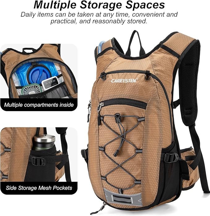 Hydration Backpack Cycling Backpack Women Running Backpack Water Backpack for Hiking Biking Backpack for Men Equipped with 2L Water Bag