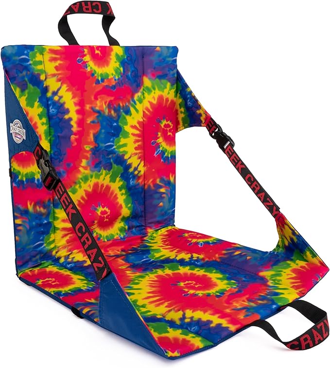 Crazy Creek Original Chair Perfect for Stadium Seats, Camping, Hiking & More, Comfort on All Terrains, Adjustable Straps, Lightweight Design, Water-Resistant Blue Tie Dye