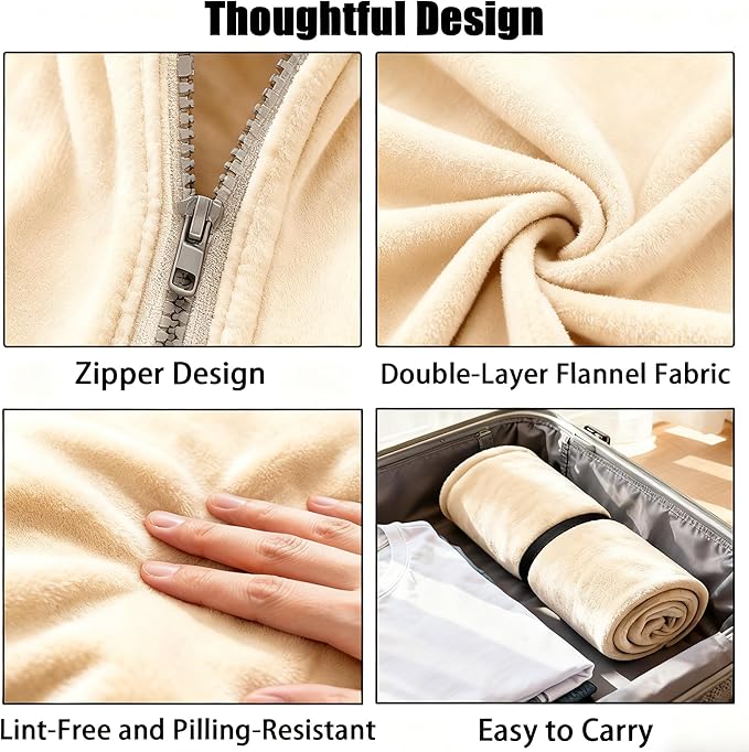 SNZ Cozy Wearable Blanket for Women & Men - 60"x33" Fleece Poncho, Warm Office Chair Lap Blanket, Travel, Camping & Home Wrap - Comfy Poncho Throw - Gift for Mom, Elderly