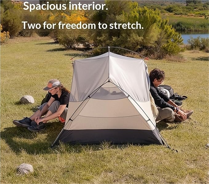 Hiking Tent 1/2/3 Person - 20D Nylon Waterproof Ultralight Outdoor Camping Trekking Backpacking Shelter