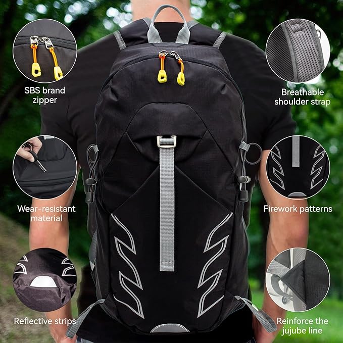Small Lightweight Hiking Backpack，20L Foldable Hiking Daypack Cycling Hydration Backpack Travel Camping Bag
