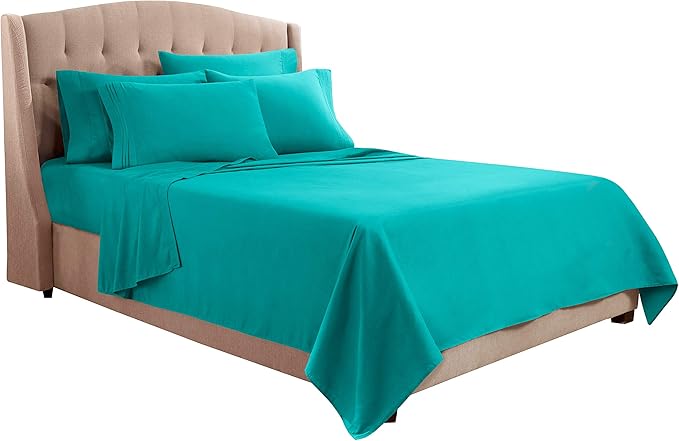Clara Clark Twin Sheets, 5 Piece Set - Hotel Luxury Sheets for Twin Size Bed, Super Soft Bedding Set, Twin Size, Teal