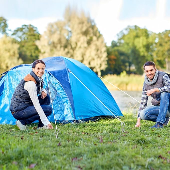 SELEWARE 18 Inch Ground Anchors Screw in, Heavy Duty Trampoline Stakes, Tent Stakes, High Wind Wider Spiral Earth Anchors for Trampolines, Camping Tent, Sheds, Carports, Securing Animals, Swing Sets