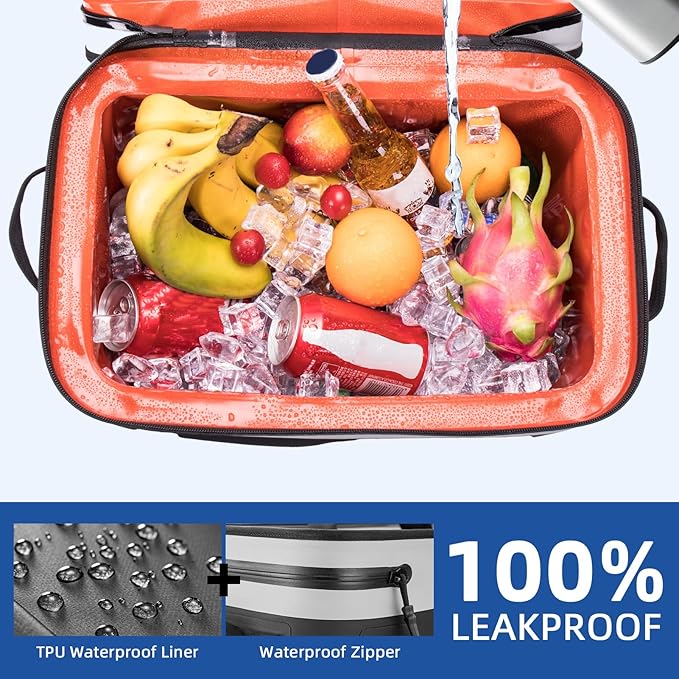 ROCKBROS Backpack Cooler Waterproof, 30 Can Large Leak-Proof Cooler Bags Insulated, Portable Soft Sided Cooler for Ice, Beer, Drink, Travel, Fishing, Beach, Golf, Picnic, Camping Gifts