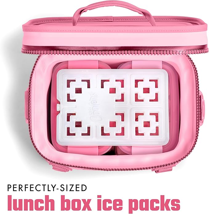 Cool Coolers Fashion Ice by Fit & Fresh, 3 Pack XL Slim Ice Packs, Unique Ice Pack Design for Womens Lunch Bag, Space Saving Reusable Ice Packs for Lunch Boxes, Cooler Ice Packs, Pearl White, 3PK