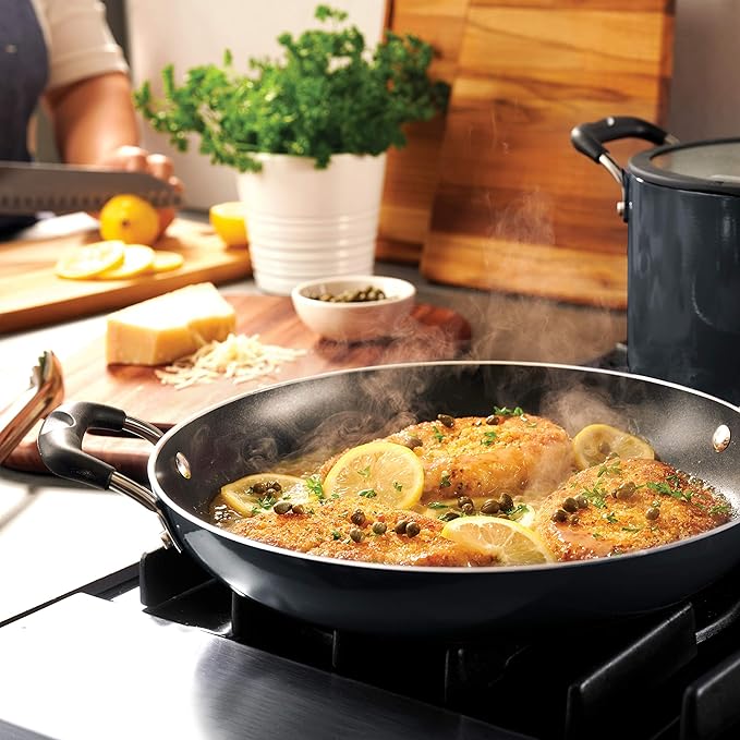 Tramontina Aluminum Non Stick 11-Piece Nesting Pots and Pans Set with Lids - Gray, Kitchen Nonstick Cookware Set, Dishwasher and Oven Safe