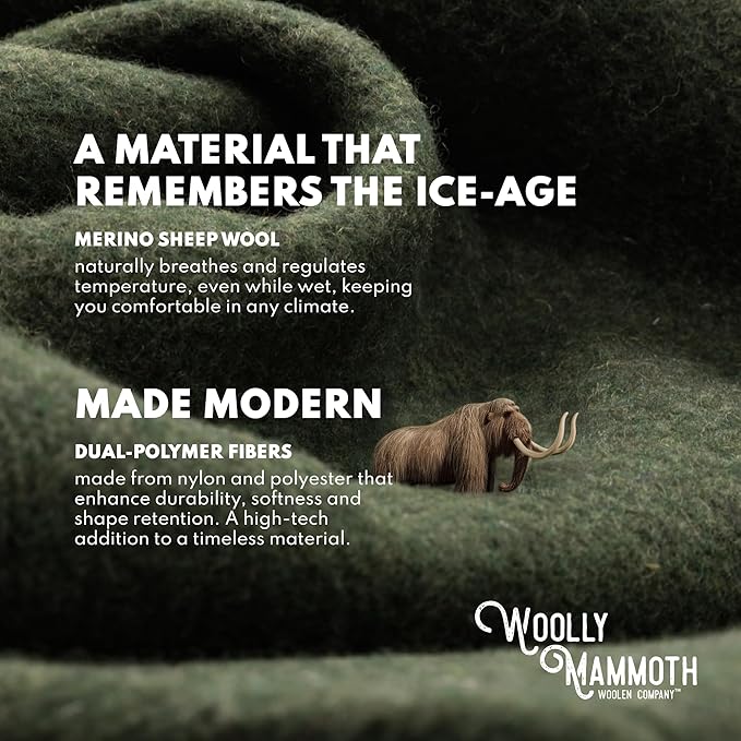 Woolly Mammoth Woolen Company Merino Wool Blanket - 66 x 90 in, Brown - Modern Twill Outdoor Throw Blanket - Self-Cleaning Washable Wool Comforter - Durable Double-Stitched Design for Cowboy Bedroll