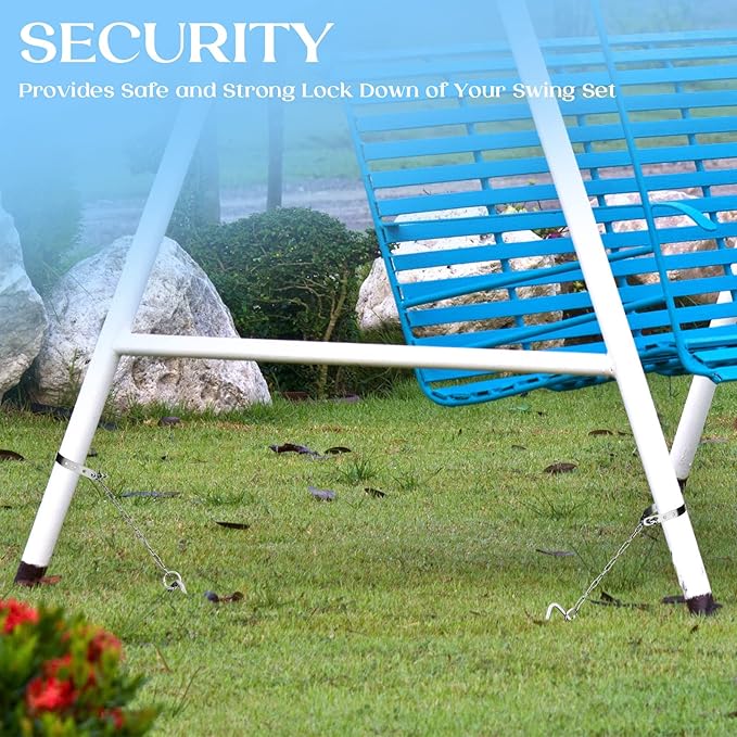 Hotop 6 Sets Ground Anchor Kit Recreation Swing Set Anchors Trampoline Stakes Tie Down Accessories for Outdoor Supplies