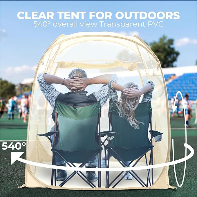 All Weather Proof Pod,Outdoor Weather Tent Sports Pod,540°View Bubble,Pop Up Screen House with Carry Bag,Screen Room for Sport Event,Camping,Fishing,Cheering