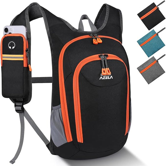 Esup 15L Small Hiking Backpack Foldable Lightweight Travel Day Pack Packable Camping Backpack for Women Men (Black)