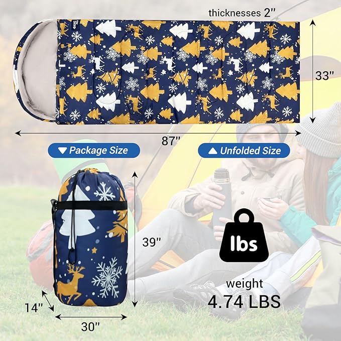 KINGROCK Sleeping Bags for Adults Backpacking Lightweight Waterproof- Cold Weather Sleeping Bag