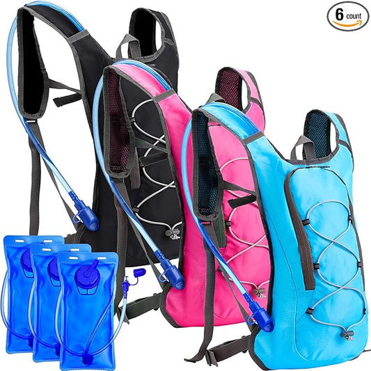Cunno 3 Pcs Hydration Backpack with 3 Pcs 2l Water Bladder Water Backpack Hydration Pack for Camping Hiking Cycling Running Climbing Biking