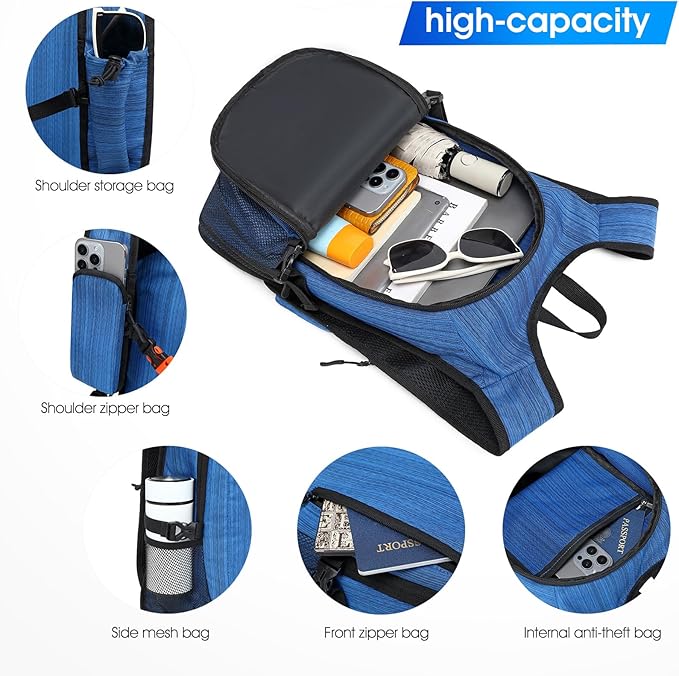 Small Hiking Daypack,15L Waterproof Hiking Backpack Packable Lightweight Travel Day Pack for Women Men (Oxford Blue)