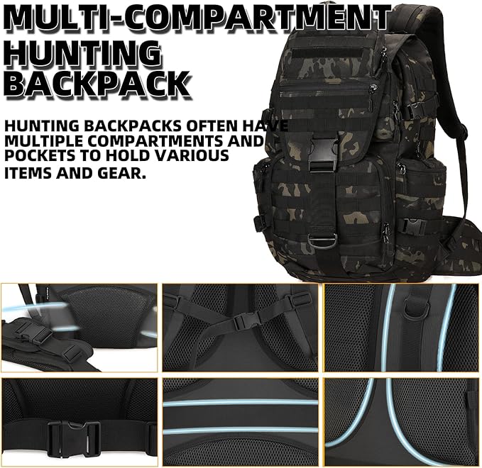 50L Military Tactical Backpack Hiking Waterproof Backpack Large Military Pack 3 Day Assault Pack Molle Bag Rucksack